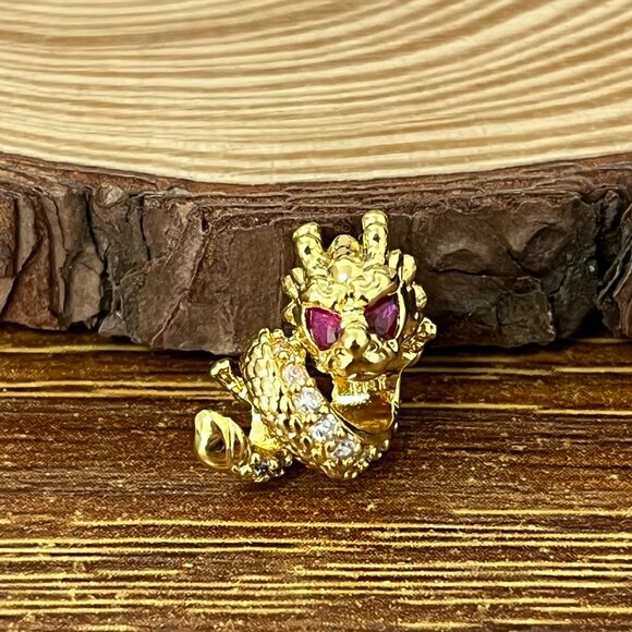 Pandora Chinese Dragon Charm Gold Plate - Picture 1 of 2